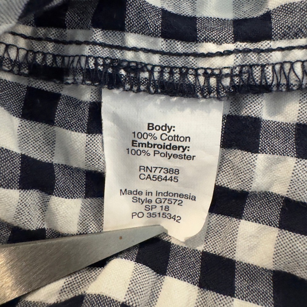 J. Crew Gingham Embroidered Square Neck Blouse XL Cottagecore Boho Cotton Top - Picture 7 of 7